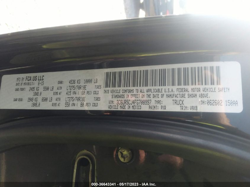 2015 RAM 2500 TRADESMAN - 3C6UR5CJ4FG708997