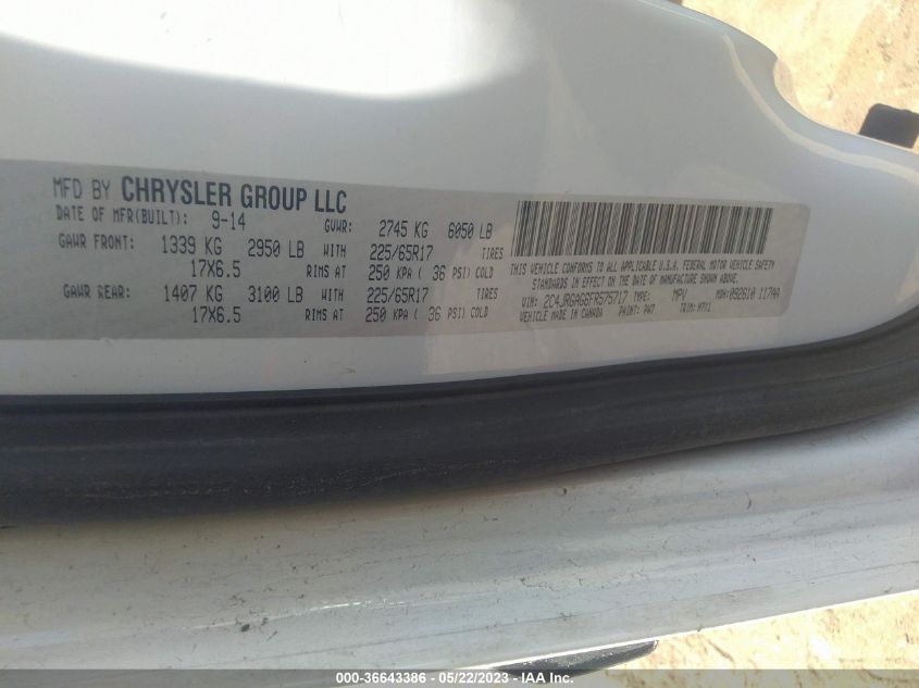2015 RAM CARGO VAN TRADESMAN 2C4JRGAG6FR575717