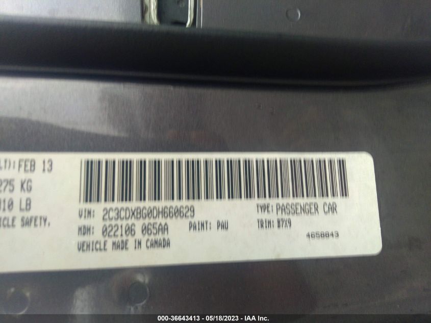 2013 DODGE CHARGER SE - 2C3CDXBG0DH660629