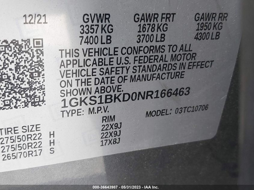 2022 GMC YUKON SLT - 1GKS1BKD0NR166463