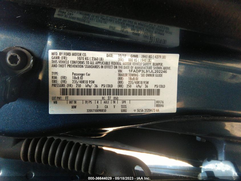 2018 FORD FOCUS ST - 1FADP3L91JL202246