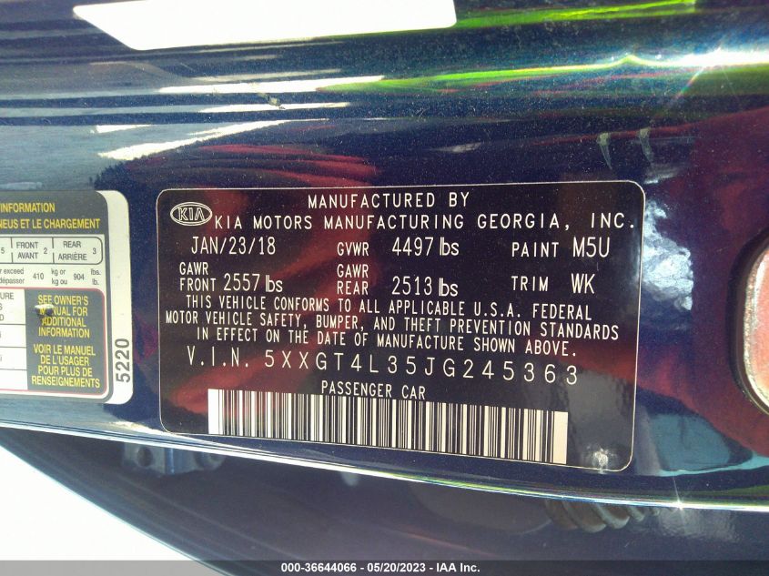 2018 KIA OPTIMA S - 5XXGT4L35JG245363