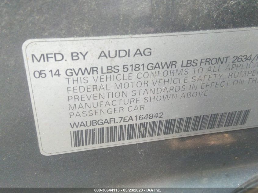 2014 AUDI S4 PREMIUM PLUS WAUBGAFL7EA164842