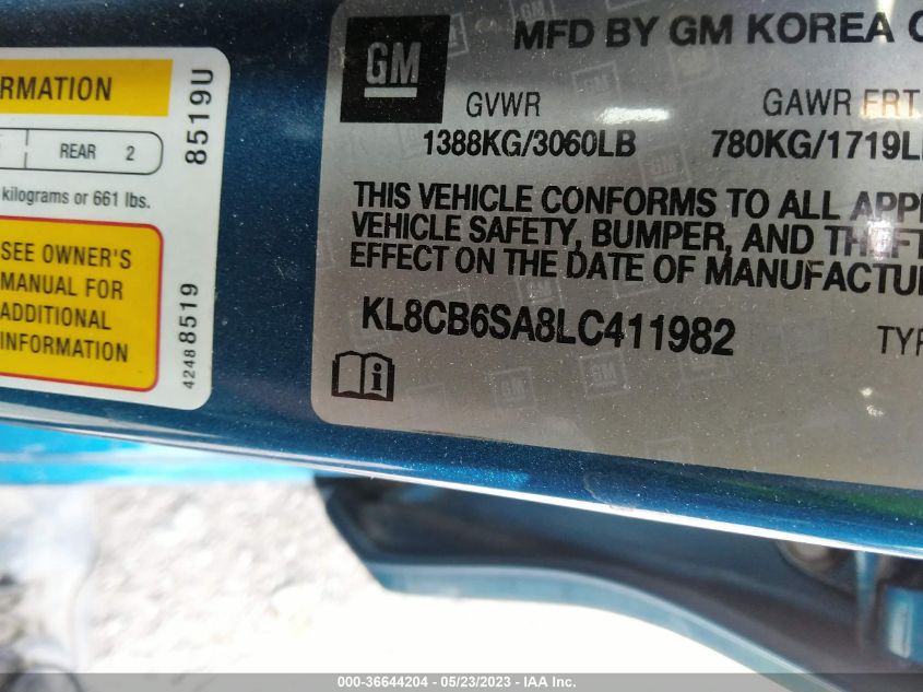 2020 CHEVROLET SPARK LS - KL8CB6SA8LC411982