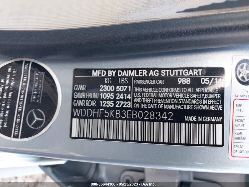 2014 MERCEDES-BENZ E-CLASS E 350 - WDDHF5KB3EB028342