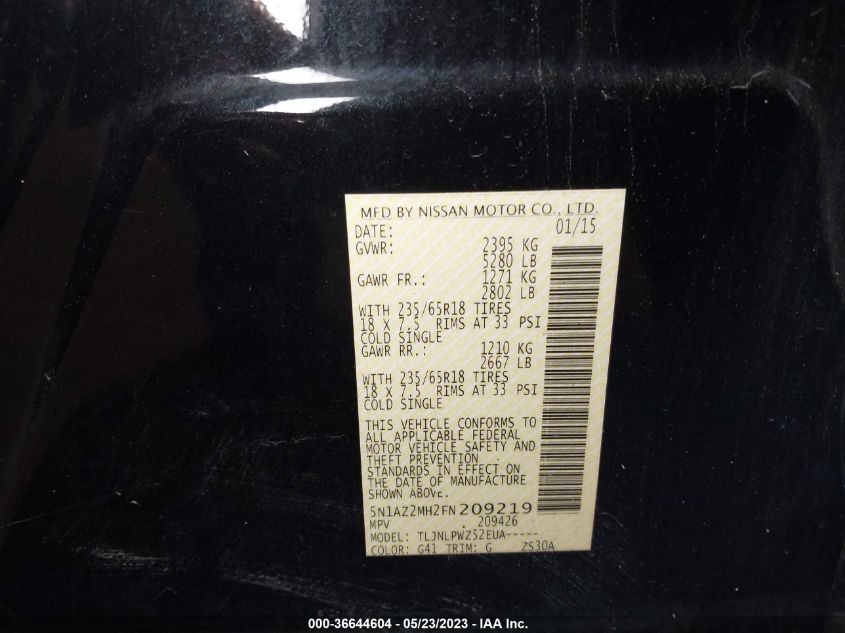 2015 NISSAN MURANO S - 5N1AZ2MH2FN209219