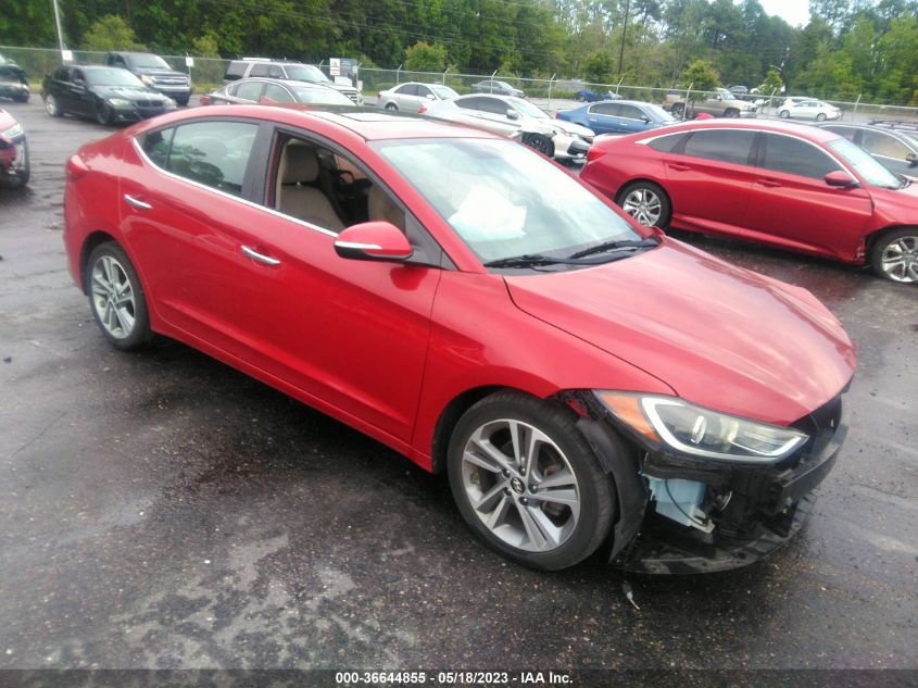 2017 HYUNDAI ELANTRA LIMITED - KMHD84LF4HU164952