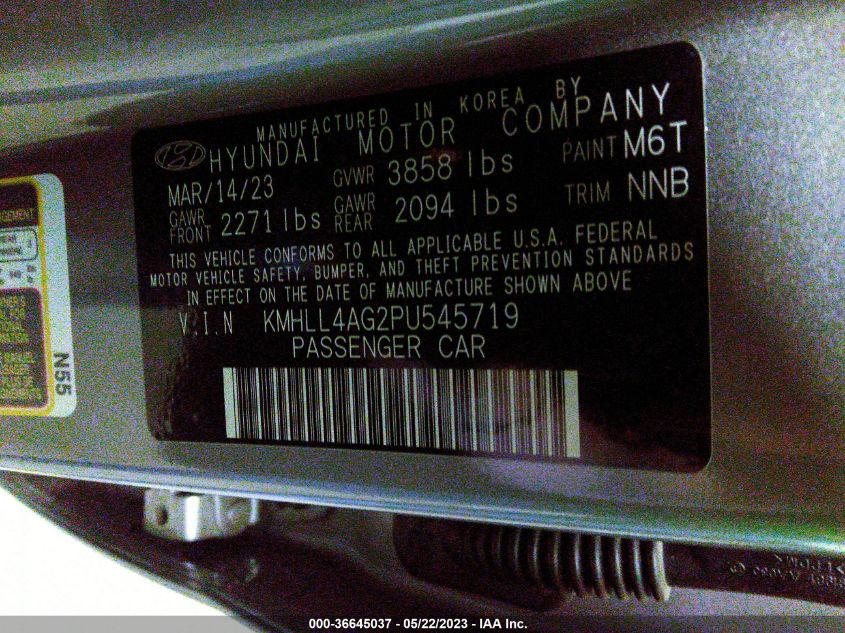 2023 HYUNDAI ELANTRA SE - KMHLL4AG2PU545719