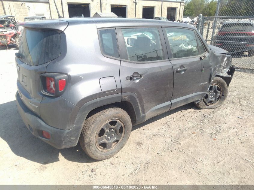 VIN ZACNJBAB4KPK21562 2019 JEEP RENEGADE SPORT
