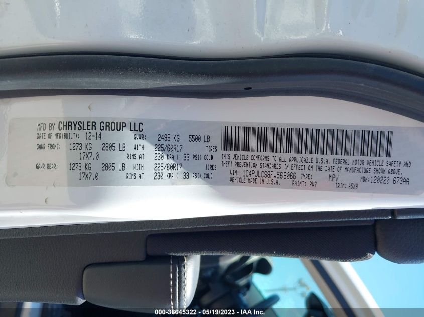 2015 JEEP CHEROKEE LATITUDE - 1C4PJLCS8FW566066