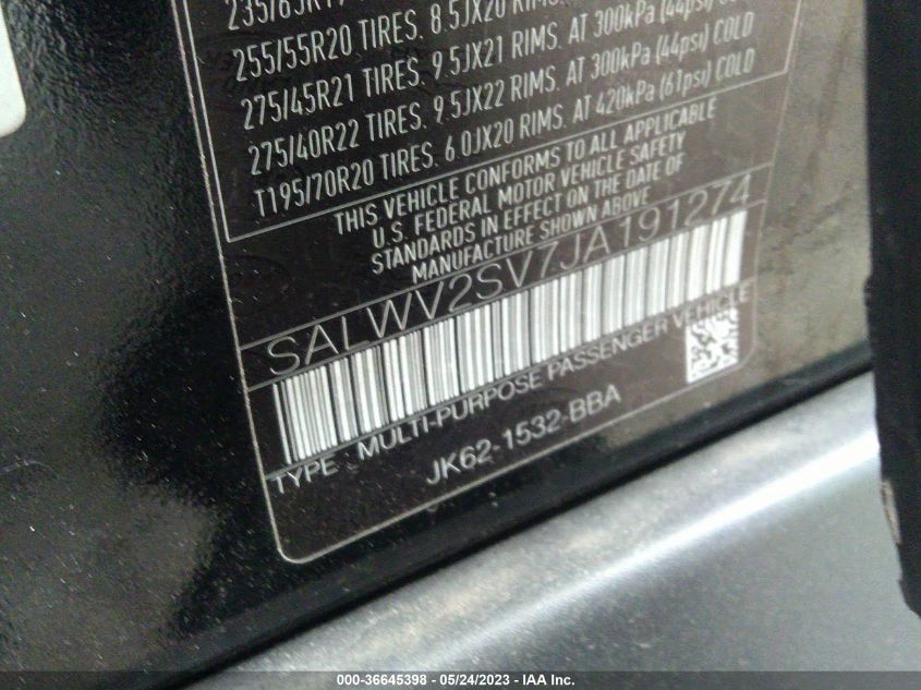 2018 LAND ROVER RANGE ROVER SPORT HSE DYNAMIC - SALWV2SV7JA191274
