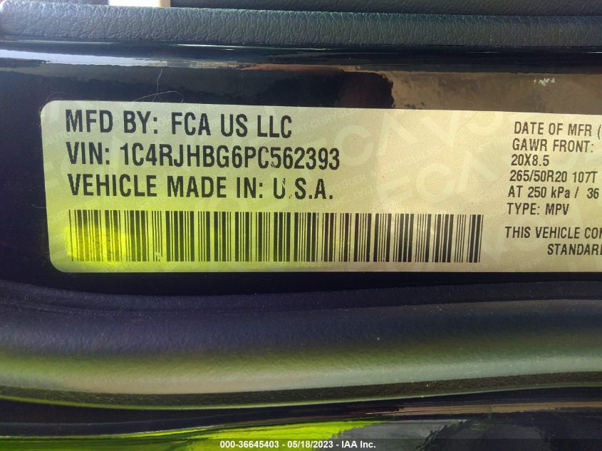 2023 JEEP GRAND CHEROKEE LIMITED - 1C4RJHBG6PC562393