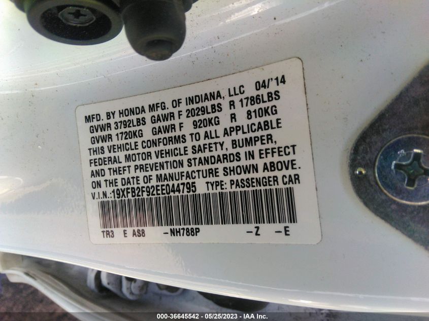 2014 HONDA CIVIC SEDAN EX-L - 19XFB2F92EE044795