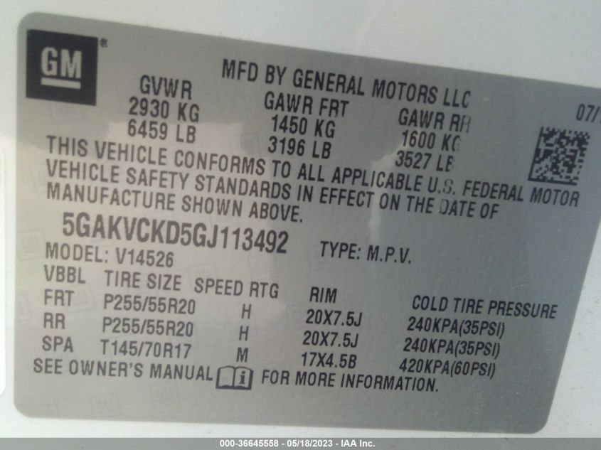 2016 BUICK ENCLAVE PREMIUM - 5GAKVCKD5GJ113492