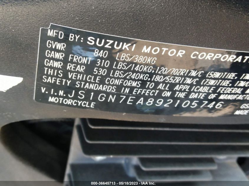 2009 SUZUKI GSX-R600 - JS1GN7EA892105746