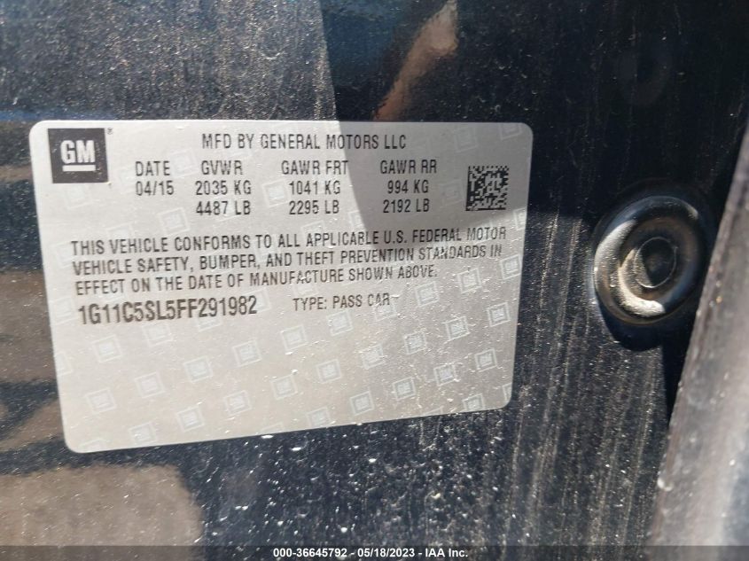 2015 CHEVROLET MALIBU LT - 1G11C5SL5FF291982