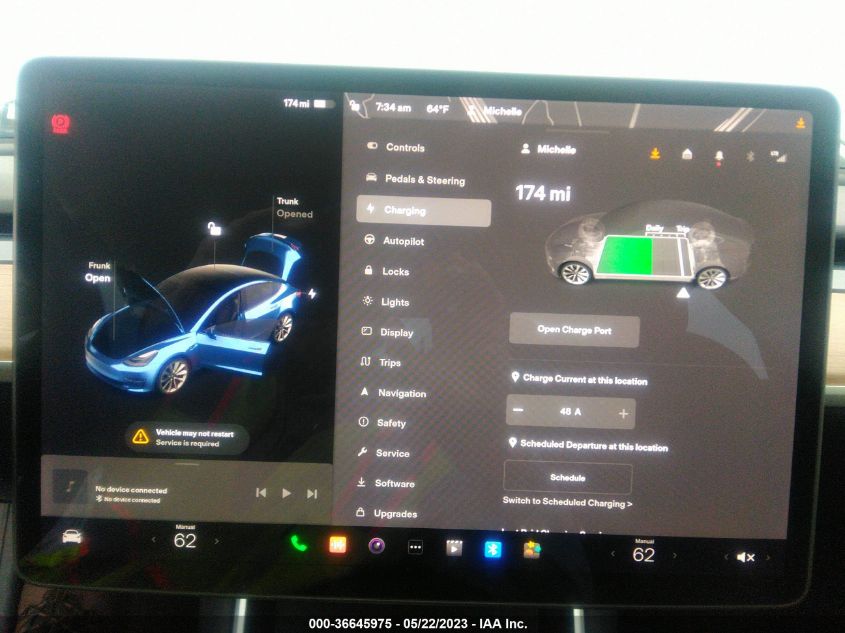 2018 TESLA MODEL 3 RANGE BATTERY - 5YJ3E1EA9JF048878