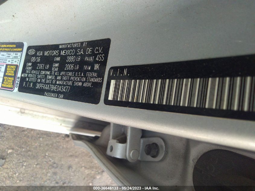 2017 KIA FORTE LX - 3KPFK4A78HE043477
