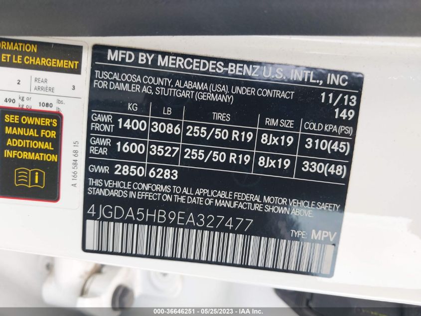 2014 MERCEDES-BENZ M-CLASS ML 350 - 4JGDA5HB9EA327477