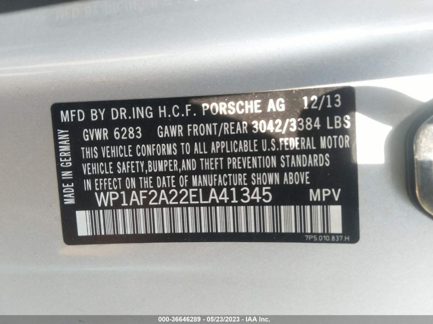 2014 PORSCHE CAYENNE DIESEL - WP1AF2A22ELA41345