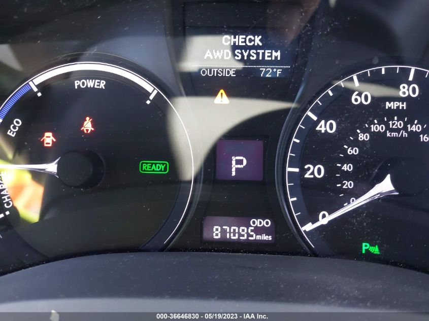 2013 LEXUS RX 450H - JTJBC1BAXD2063626