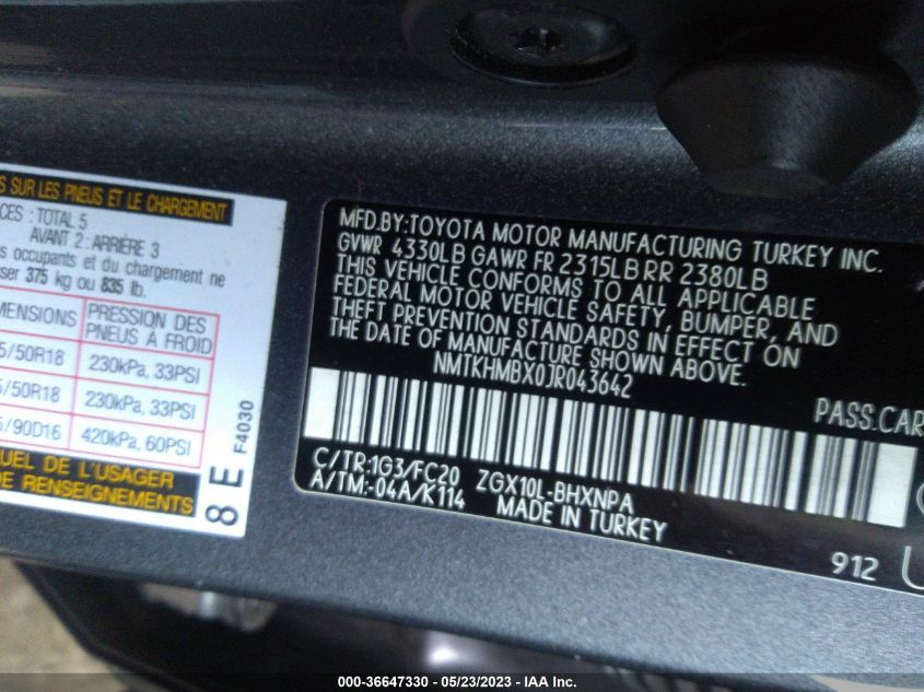 2018 TOYOTA C-HR XLE - NMTKHMBX0JR043642