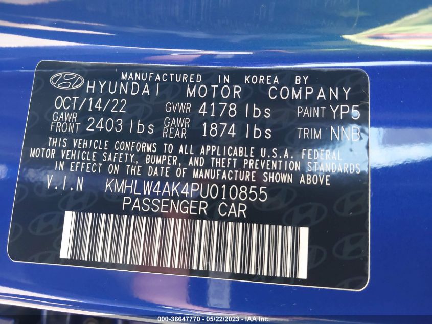2023 HYUNDAI ELANTRA N KMHLW4AK4PU010855
