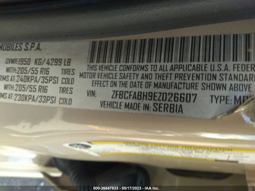 2014 FIAT 500L EASY - ZFBCFABH9EZ026607