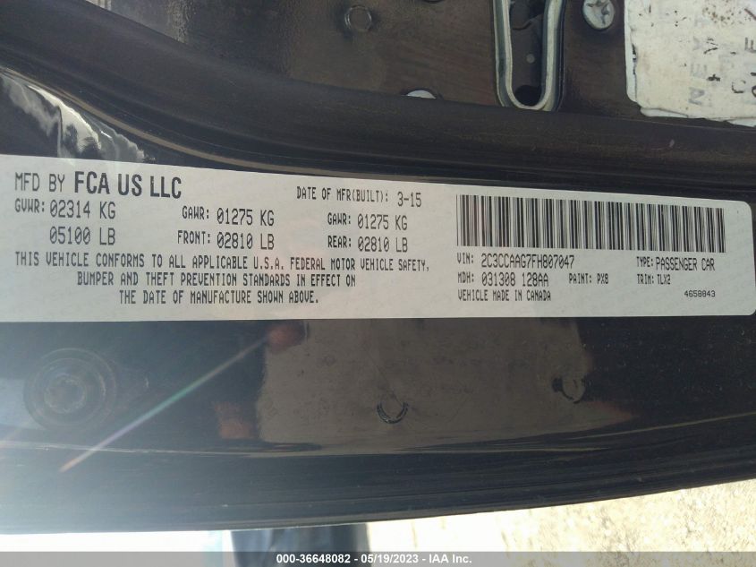 2015 CHRYSLER 300 LIMITED - 2C3CCAAG7FH807047
