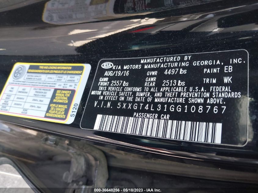2016 KIA OPTIMA LX - 5XXGT4L31GG108767