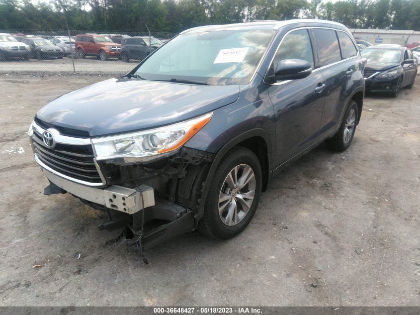 2014 TOYOTA HIGHLANDER XLE - 5TDJKRFH2ES035336