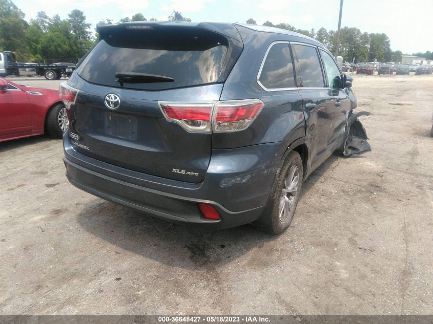 2014 TOYOTA HIGHLANDER XLE - 5TDJKRFH2ES035336