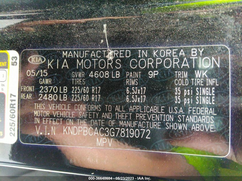 2016 KIA SPORTAGE LX - KNDPBCAC3G7819072
