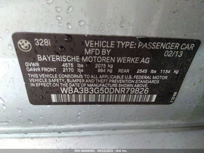 2013 BMW 3 SERIES 328I XDRIVE - WBA3B3G50DNR79826