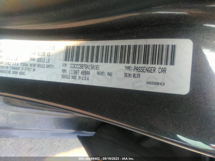 2016 CHRYSLER 200 S - 1C3CCCBB7GN150161