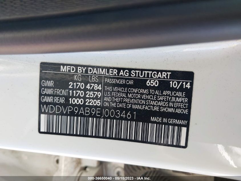 2014 MERCEDES-BENZ B CLASS - WDDGF4HB9ER320694