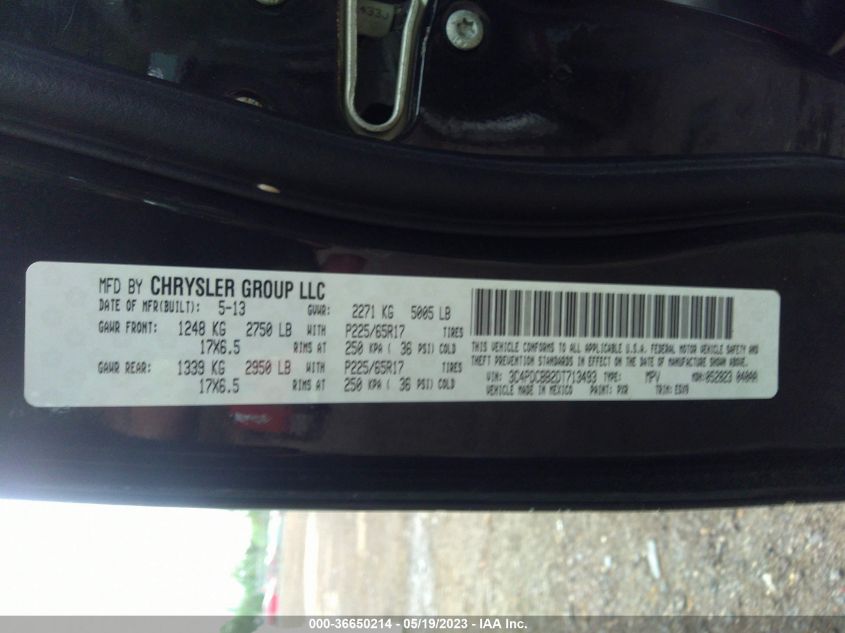 2013 DODGE JOURNEY SXT - 3C4PDCBB2DT713493