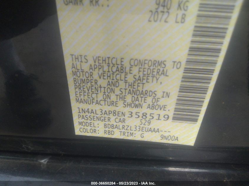 2014 NISSAN ALTIMA 2.5 S - 1N4AL3AP8EN358519