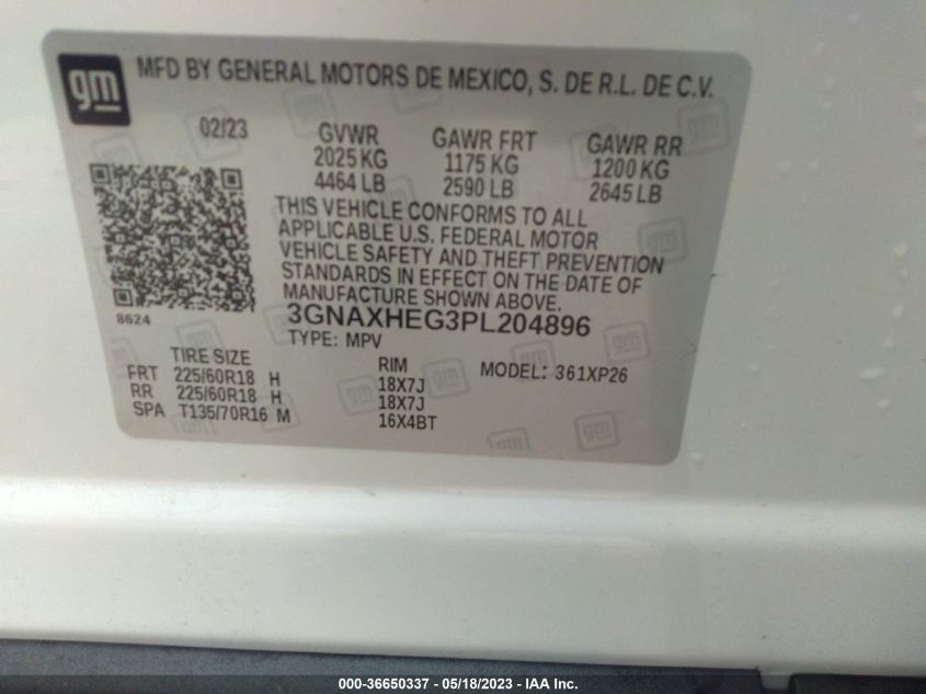 2023 CHEVROLET EQUINOX LS - 3GNAXHEG3PL204896
