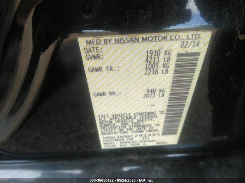 2014 NISSAN ALTIMA 2.5 S - 1N4AL3AP8EC291495