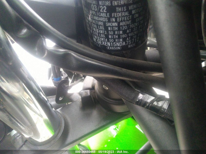 2022 KAWASAKI EX650 N - ML5EXEN15NDA75712