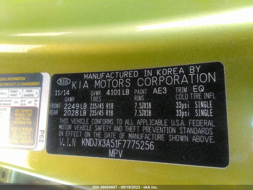 2015 KIA SOUL ! - KNDJX3A51F7775256