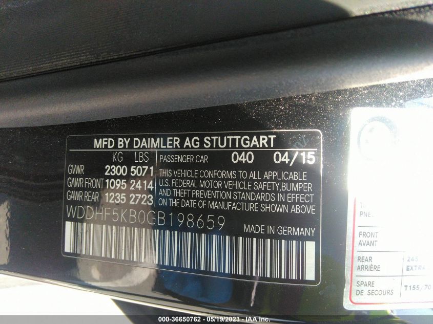 2016 MERCEDES-BENZ E-CLASS E 350 - WDDHF5KB0GB198659