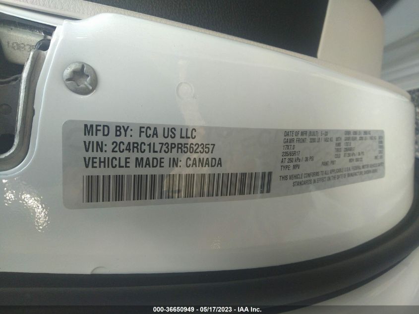 2023 CHRYSLER PACIFICA HYBRID TOURING L - 2C4RC1L73PR562357
