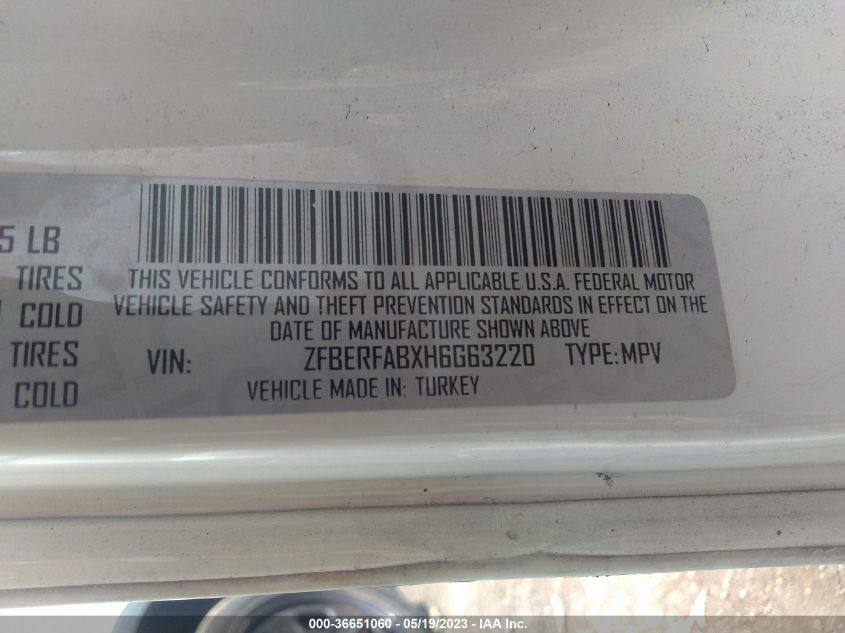 2017 RAM PROMASTER CITY CARGO VAN TRADESMAN - ZFBERFABXH6G63220
