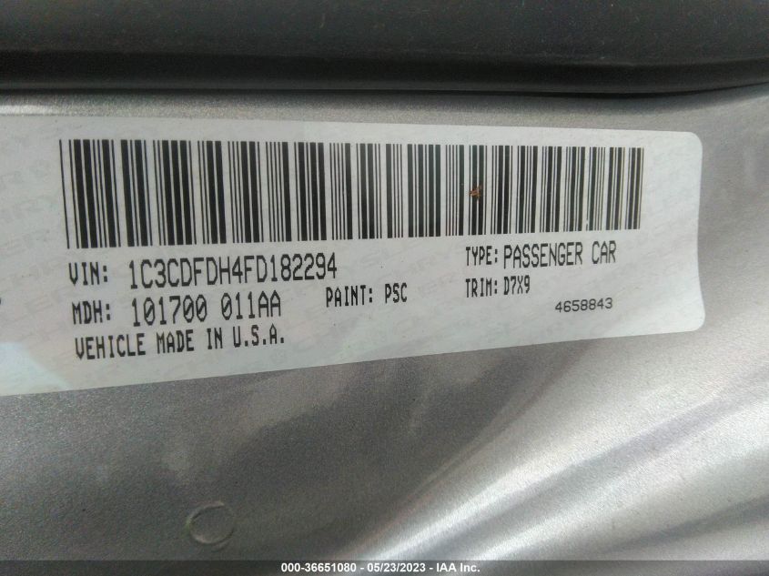 2015 DODGE DART AERO - 1C3CDFDH4FD182294