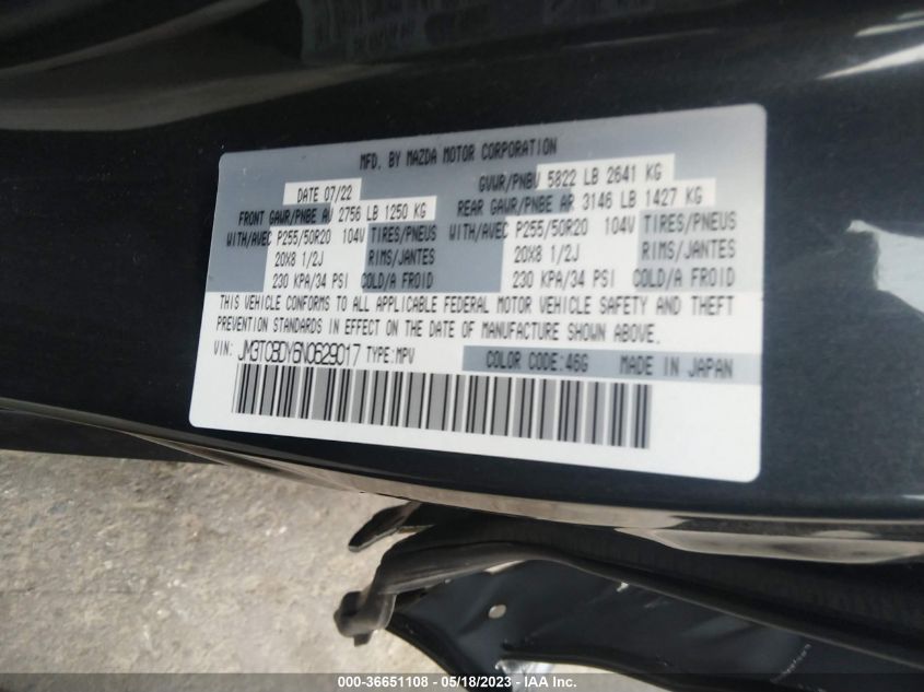 2022 MAZDA CX-9 GRAND TOURING - JM3TCBDY6N0629017