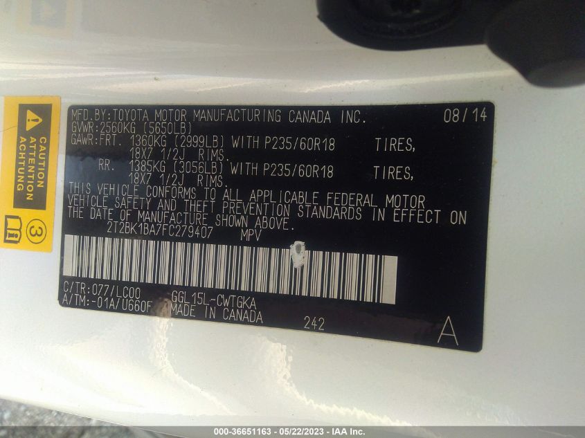 2015 LEXUS RX 350 - 2T2BK1BA7FC279407