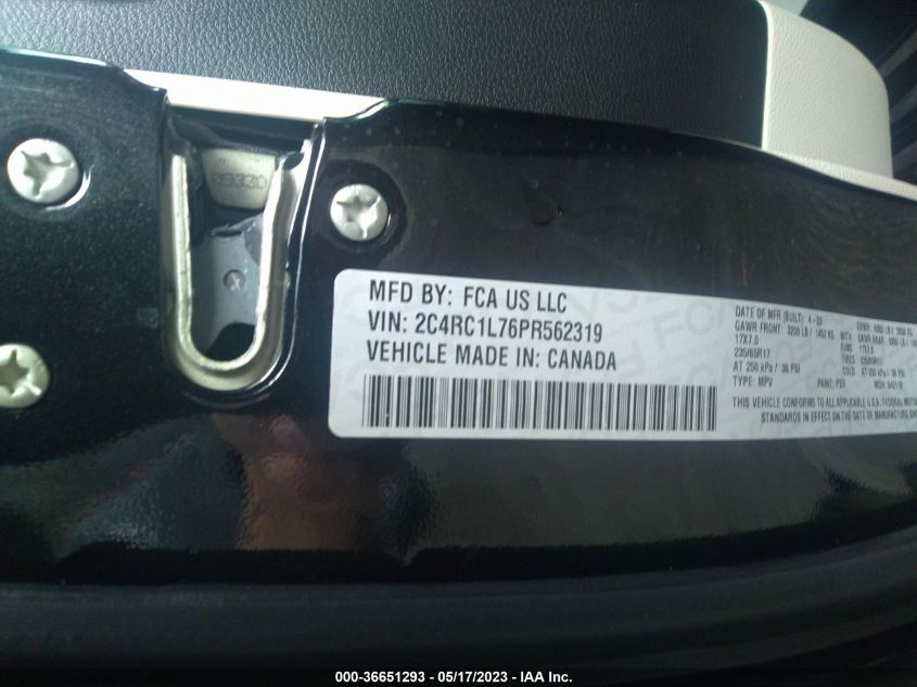 2023 CHRYSLER PACIFICA HYBRID TOURING L - 2C4RC1L76PR562319