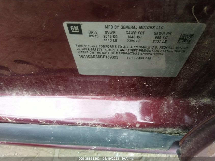 2016 CHEVROLET MALIBU LIMITED LT - 1G11C5SA6GF139323